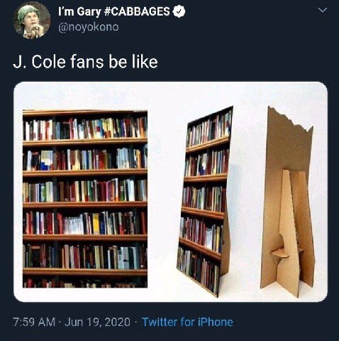 Gary #CABBAGES У @noyokono Cole fans be like 7:59 Jun 19, 2020 Twitter for iPhone