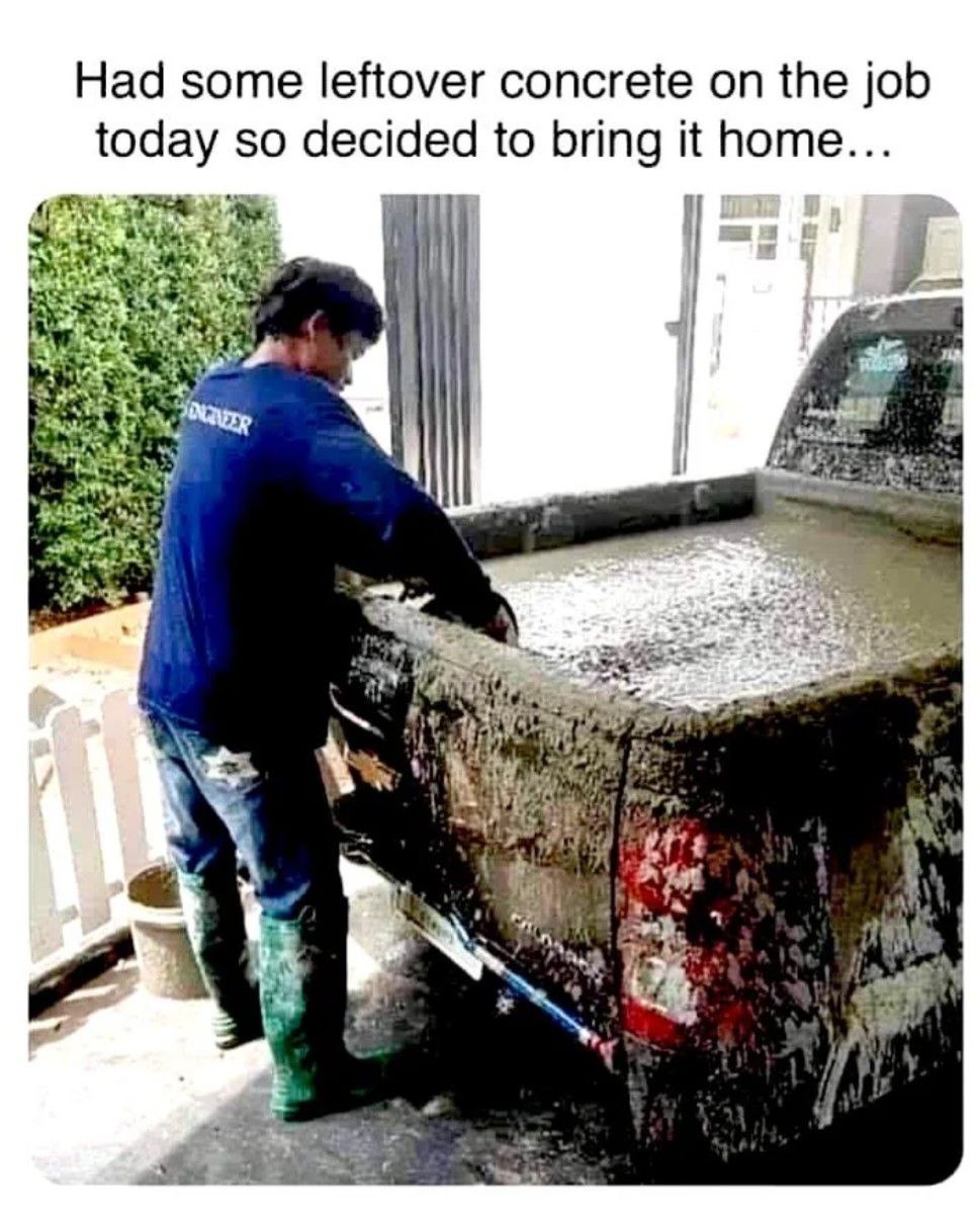 Had some leftover concrete on the job so decided to bring it home... 1 i