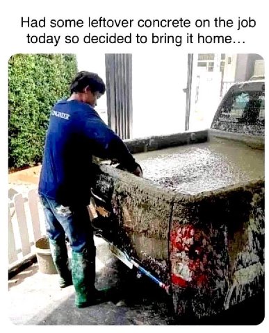 Had some leftover concrete on the job so decided to bring it home... 1 i