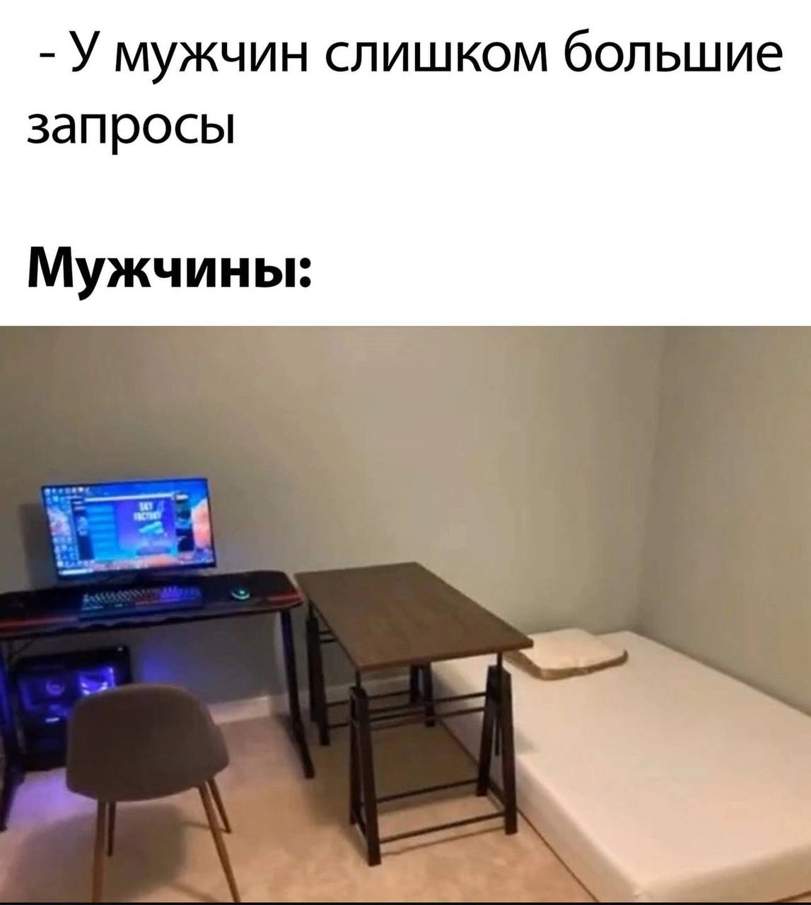 У мужчин слишком большие запросы Мужчины: