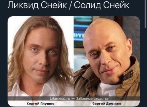 Ликвид Снейк Солид Снейк Likeness.ru Забавные сходства Add Сергей Глушко Сергей Дружко