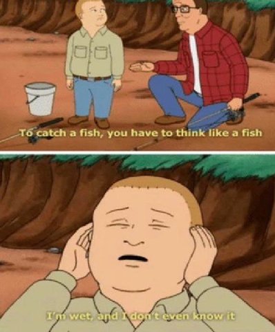 catch a fish, you have to think like a fish