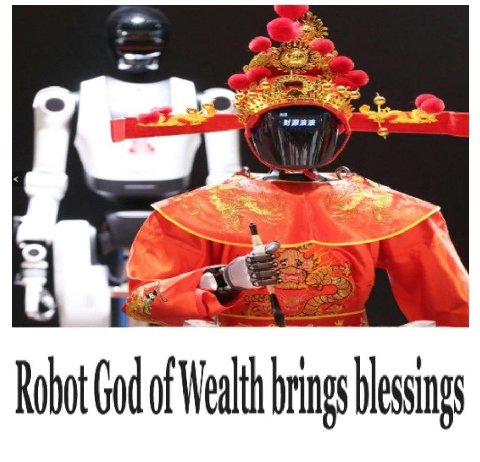 a a Robot God of Wealth brings