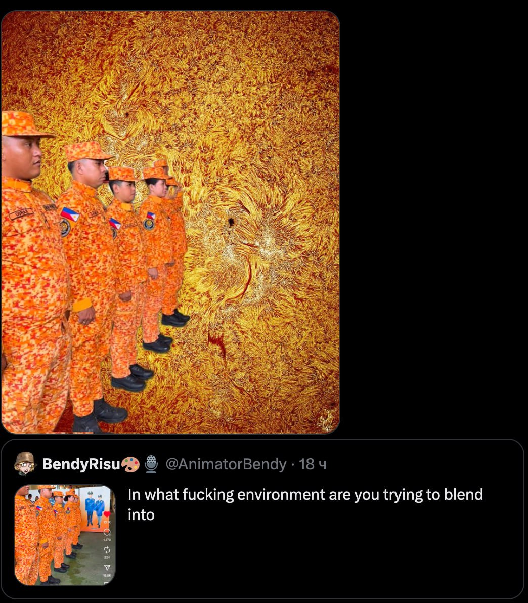 7 BendyRisu In what fucking environment are you trying to blend into