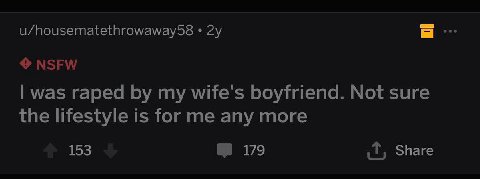 u/housematethrowaway58 2у NSFW was raped my wife's boyfriend. Not sure the lifestyle is for me any more 153 179 Share