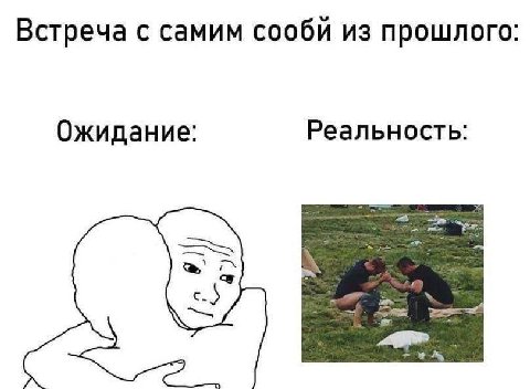 Встреча с самим сообй из прошлого: Ожидание: Реальность: