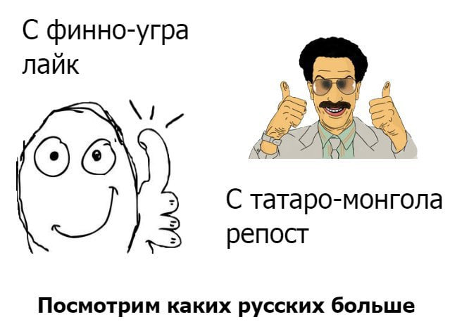 С финно-угра лайк 3) aN С татаро-монгола репост Посмотрим каких русских больше