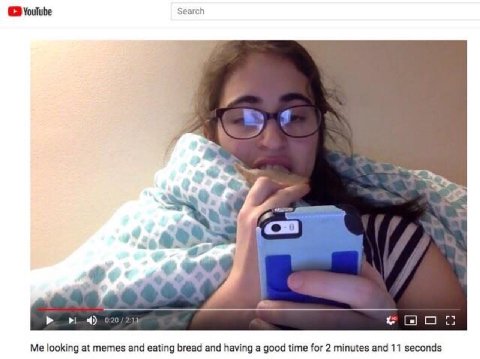 Me looking at memes and eating bread and having a good time for 2 minutes and 11 seconds