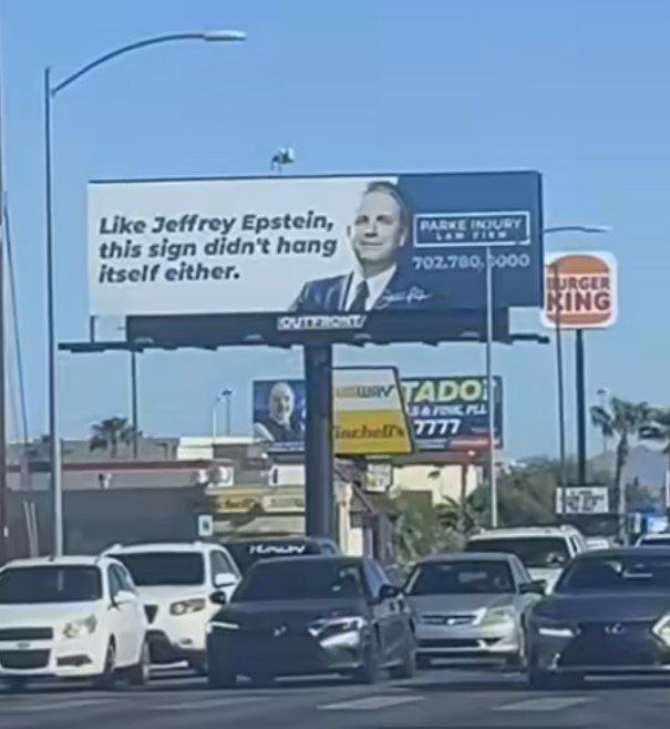 Like Jeffrey Epstein, this sign didn't hang itself either. 702.780 АСЯ ING 9 3% у