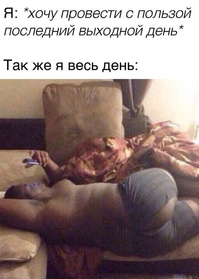 Я: провести с пользой последний выходной Так же я весь день: 3 aS
