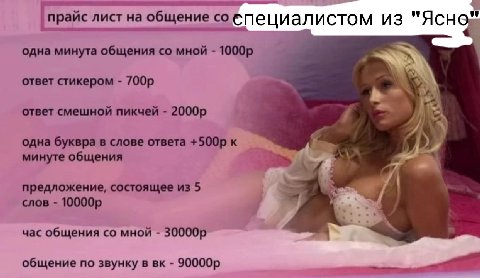 [прайс лист на общение соспециалистом одна минута общения мной ответ стикером ответ смешной пикчей одна буквра в слове ответа к минуте общения предложение, состоящее из 5 слов час общения мной общение