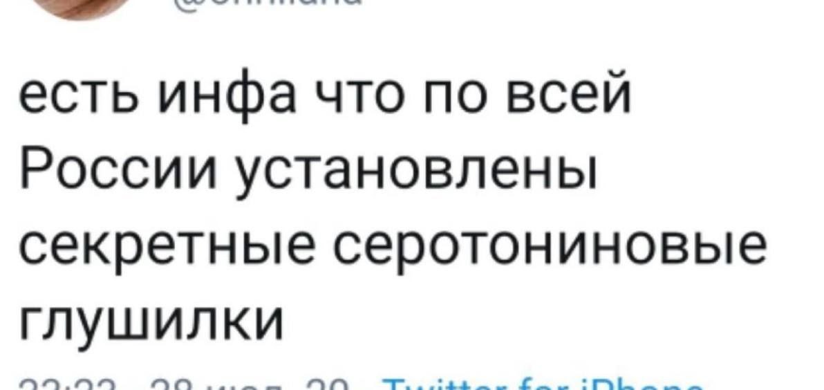 есть инфа что по всей России установлены секретные серотониновые глушилки