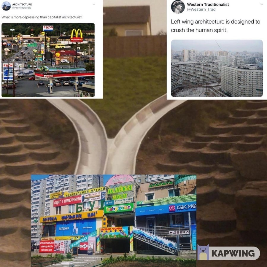 Western Traditionalist What is more depressing Left wing architecture is designed to crush the human spirit. +2 mel и я вы KAPWING