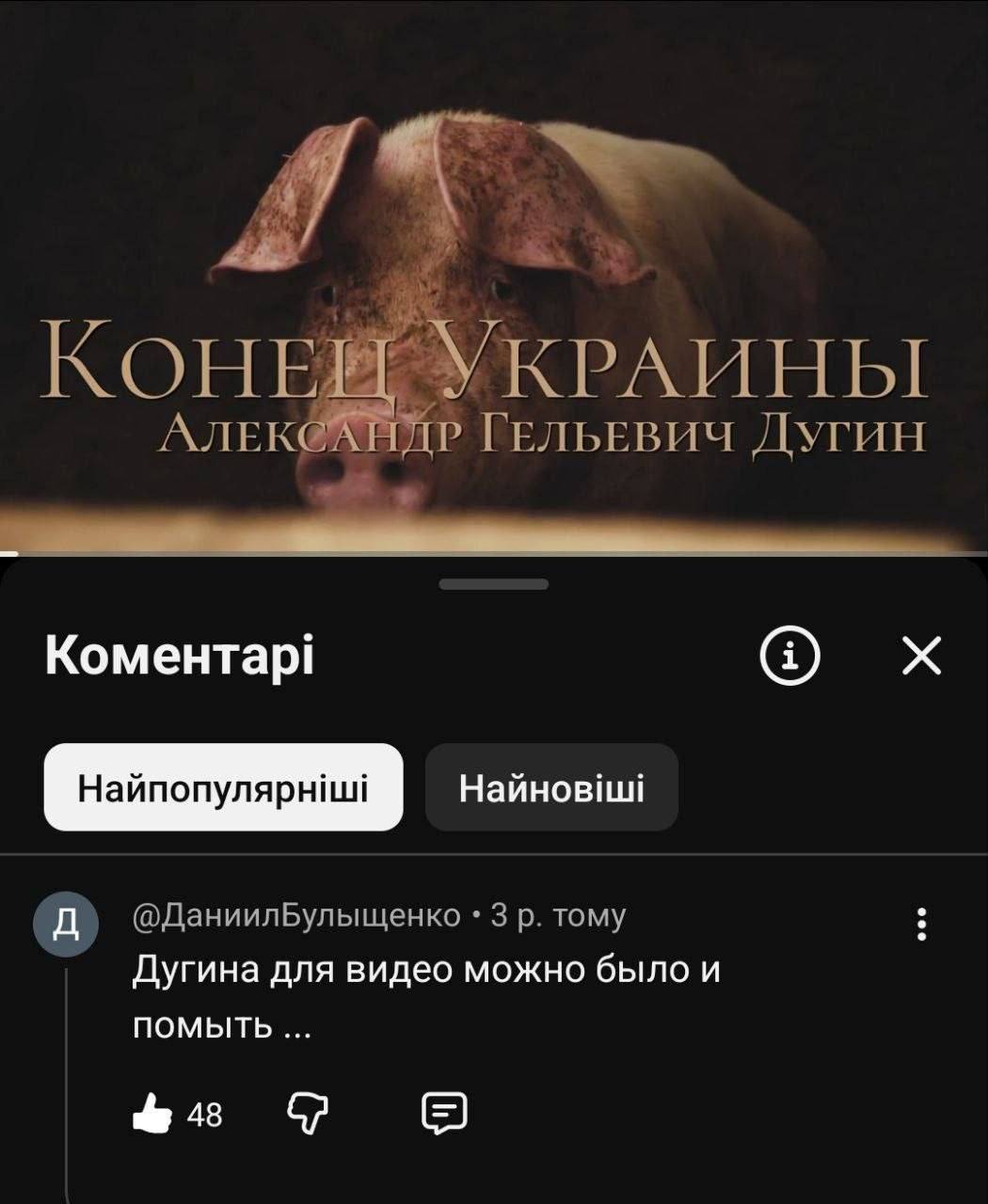 KOHE КРАИНЫ AJIEK@ ГЕЛЬЕВИЧ ДУГИН Коментар! ОДаниилБульщенко 3 тому Дугина для видео можно было и ПОМЫТЬ 48 8