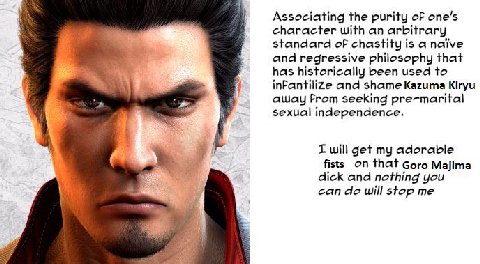 Associating the purity of one’s character with an arbitrary standard of chastity is а naive and regressive philosophy that 4 has historically been used to inFantilize and shame Kazuma Kiryu 4 away Fro