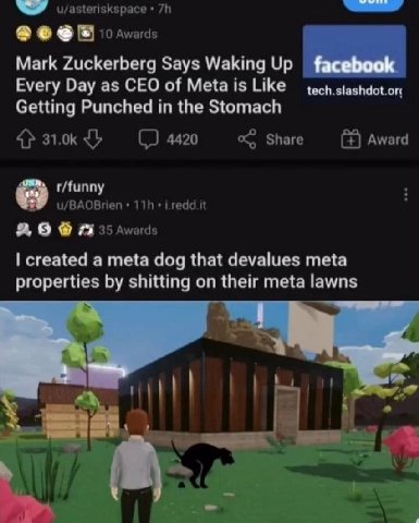 Mark Zuckerberg Says Waking Up facebook Every Day as CEO of Маа 1$ Like or: Getting Punched in the Stomach created a meta dog that devalues meta properties shitting on their meta lawns
