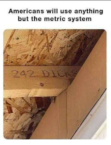 Americans will use anything but the metric system an
