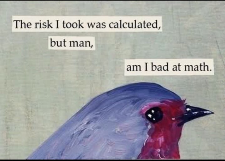 The risk I took was calculated, but man, I bad at math.