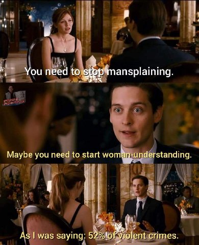 у You need ansplaining. Maybe you need to start As was saying: crimes.
