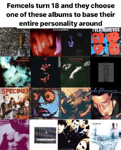 Femcels turn 18 and they choose one of these albums to base their entire personality around А