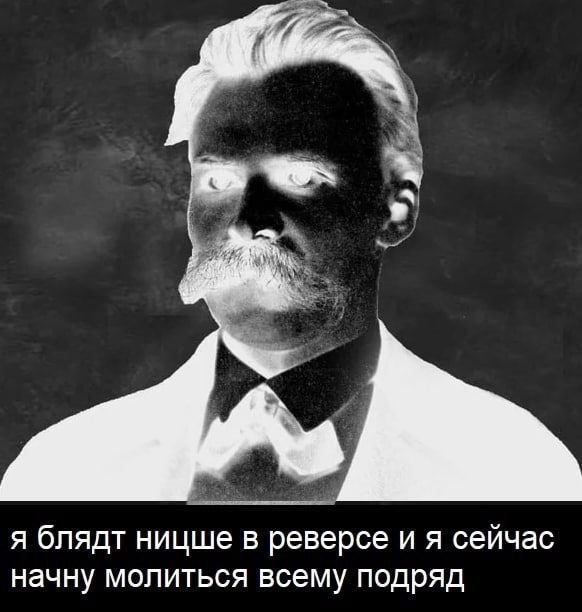 я блядт ницше в реверсе и я сейчас начну молиться всему подряд