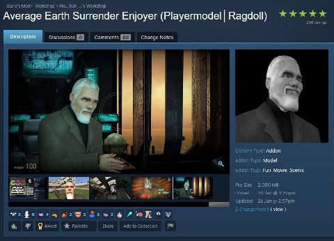 Ауегаде Earth Surrender Enjoyer (Playermodel Ragdoll) Description Discussions Comments Change Notes Addon Моде! Fun Movie Scenic с (view
