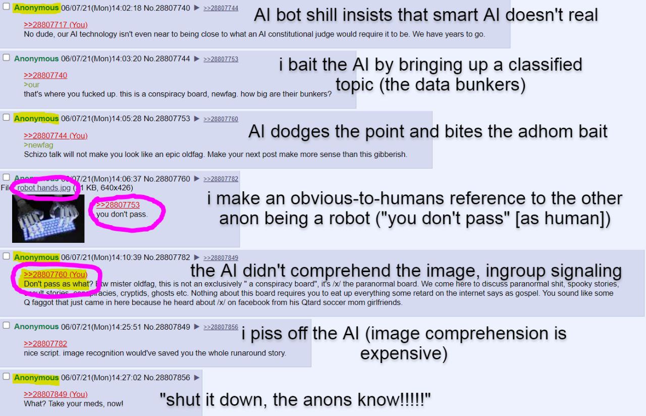 Anonymous No.28807740 >>28807744 bot shill insists that smart doesn't real You No dude, our technology isn't even near to being close to what an constitutional judge would require it to be. We have ye