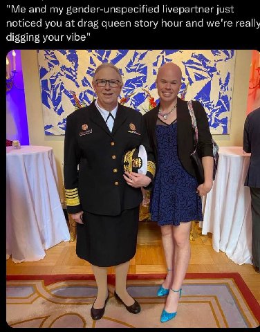 and my gender-unspecified livepartner just noticed you at drag queen story hour and we're really digging your уфе" А Ves у Я
