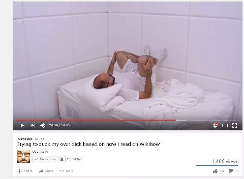 Mind Field Trying to suck my own dick based on how read on Wikihow Vsauce Subscribed 11,384966 1,466 views Share More 1@ 752