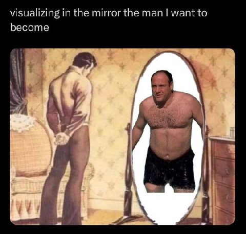 visualizing in the mirror the man want to become i