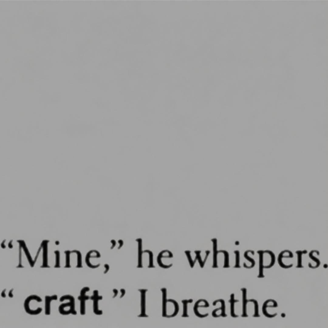 “Mine,” he whispers. “craft” I breathe.
