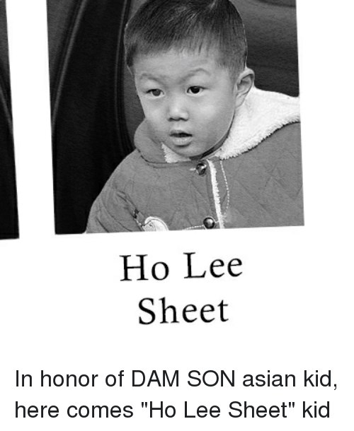 Lee Sheet In honor of DAM SON asian kid, here comes Lee Sheet" kid