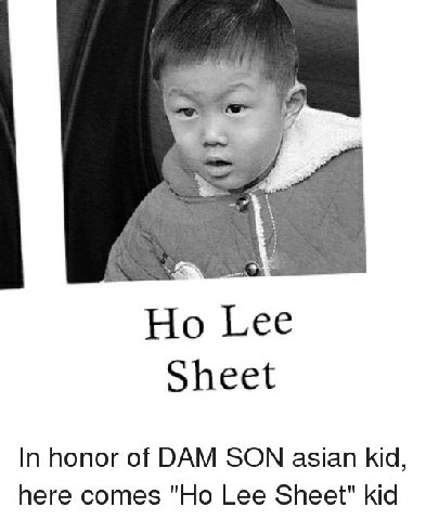 Lee Sheet In honor of DAM SON asian kid, here comes Lee Sheet" kid