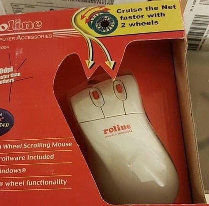 cruise the Net faster with 2 whee!s ACCESSORIES 004 ster 14.0 Wheel Scrolling Mouse -ollware Included indows® wheel functionality