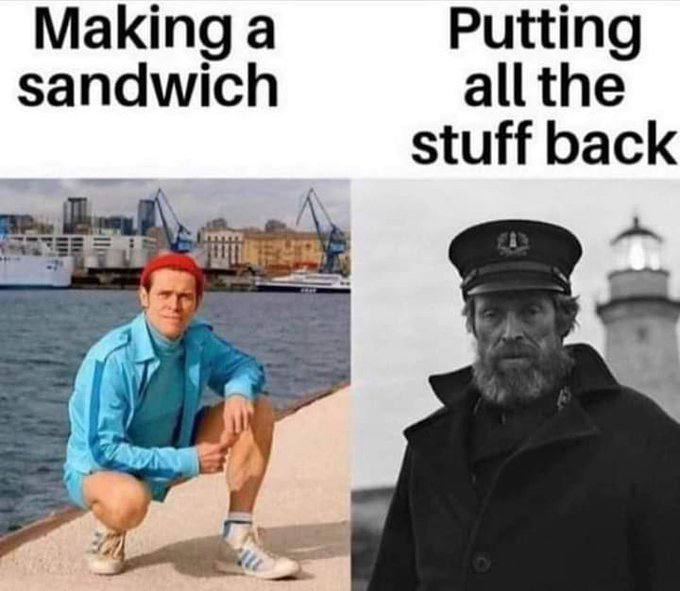 Making а Putting sandwich all the stuff back