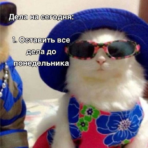 Деланасекодня все дела до понедельника