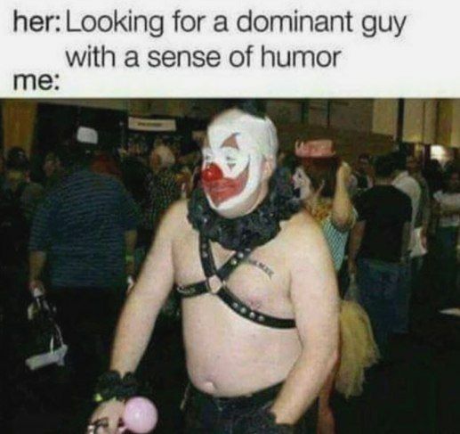 her: Looking for а dominant guy with a sense of humor me: 3