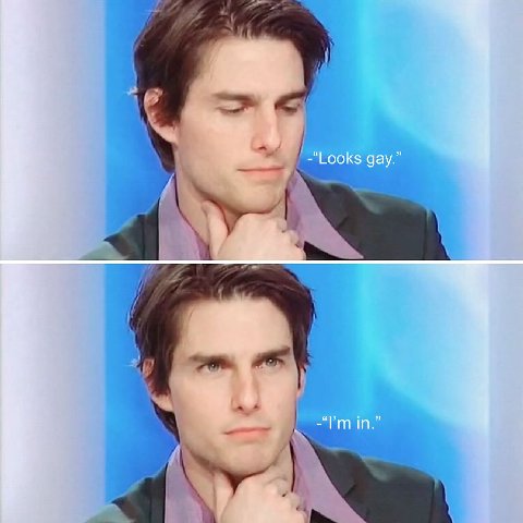 -“Looks gay.” in.”