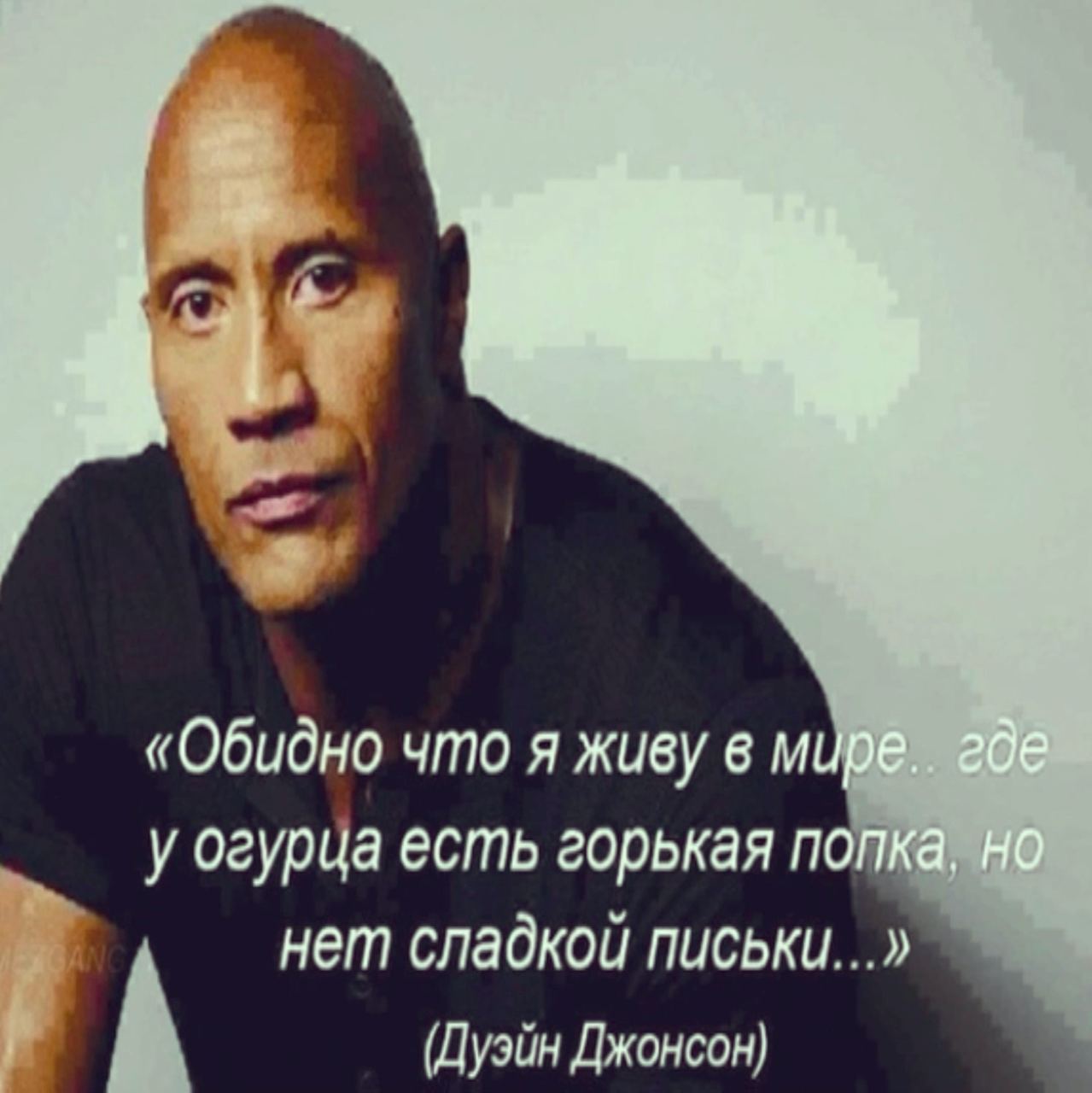«Обидно что я живу в мире. где у огурца есть горькая попка. но нет сладкой письки.» Джонсон!