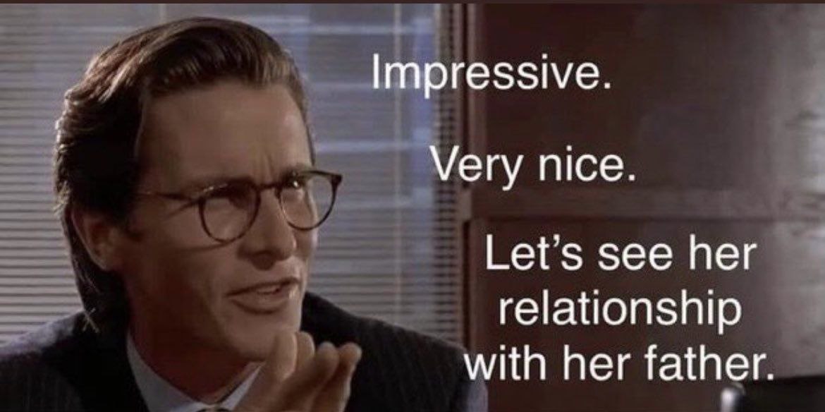 Impressive. Very nice. see her relationship with ner father.