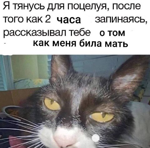 Я тянусь для поцелуя, после Toro как 2 часа запинаясь, рассказывал тебе отом как меня била мать