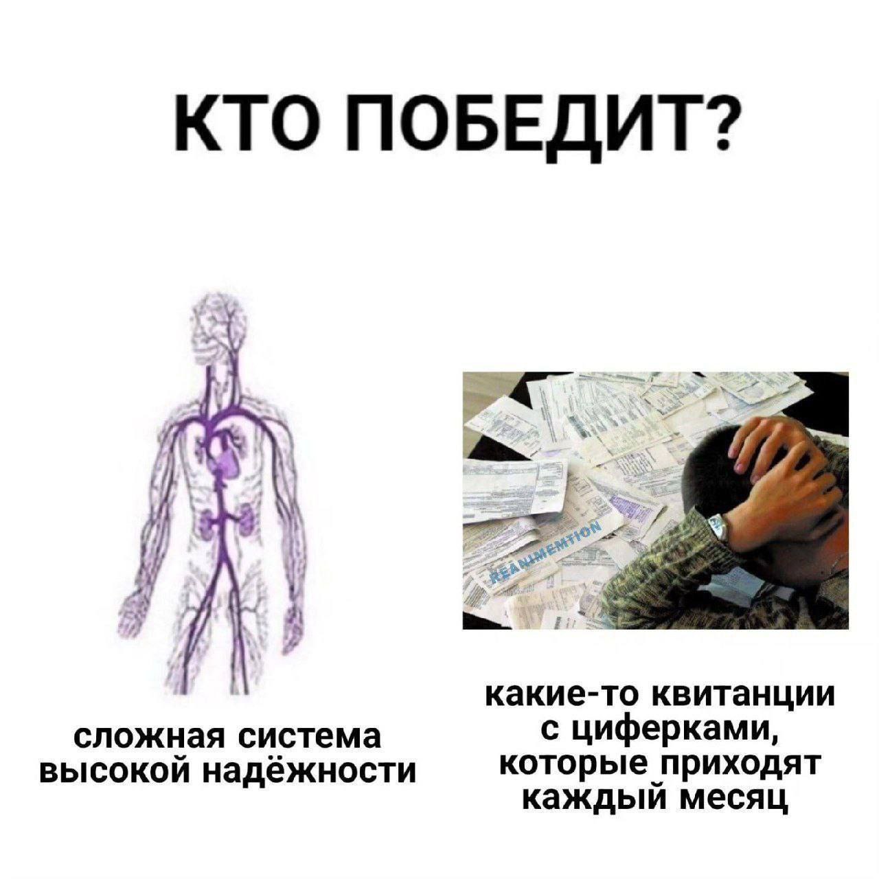 КТО ПОБЕДИТ? я я какие-то квитанции сложная система с циферками, высокой надёжности которые приходят каждый месяц