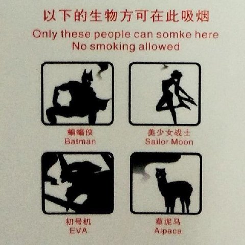 Only these people can omke here No smoking allowed AN Baiman Moon 4) EVA Alpaca