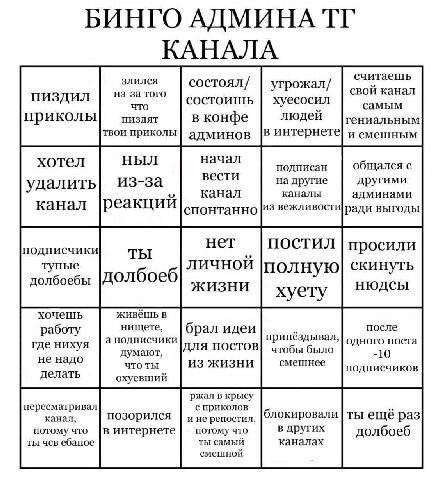 БИНГО АДМИНАТГ КАНАЛА злился считаешь состоял/ угрожал/ пиздил из-за того состоишь свой канал что хуесосил самым приколы пиздят людей гениальным в конфе твои приколы админов интернете| и смешным HbIJI