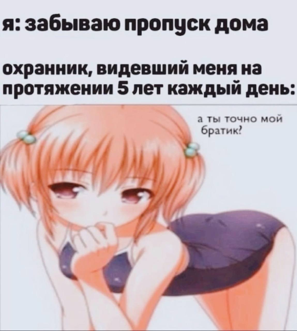 я: забываю пропуск дома охранник, видевший меня на протяжении 5 лет каждый день а ты точно мой братик?
