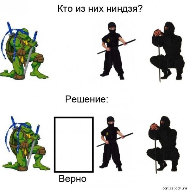Кто из них ниндзя? Решение Верно