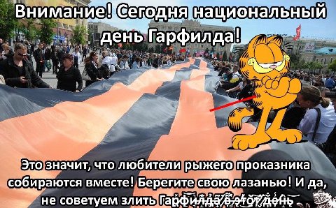 efron день Гарфилда Это значит, что любители рыжего проказника собираются вместе! Берегите И да, не советуем злить.