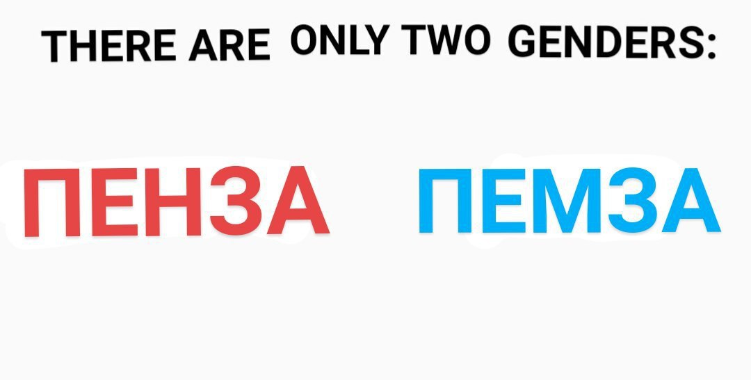 THERE АВЕ ОМУ TWO GENDERS: ПЕНЗА ПЕМЗА