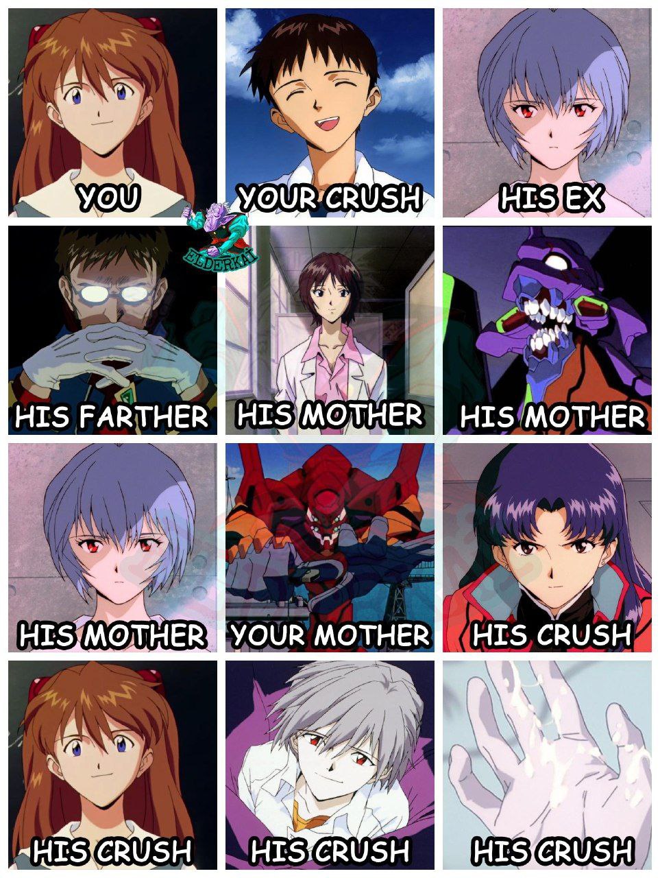 YOU USH HISJE Wri, HIS FARTHER HIS'MOTHER HIS MOTHER YOUR MOTHER IS CRUSH 1/ USH HIS IS