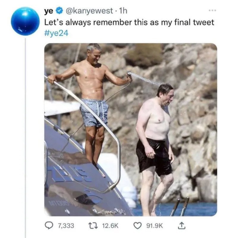 @kanyewest Let’s always remember this as my final tweet 7,333 1}